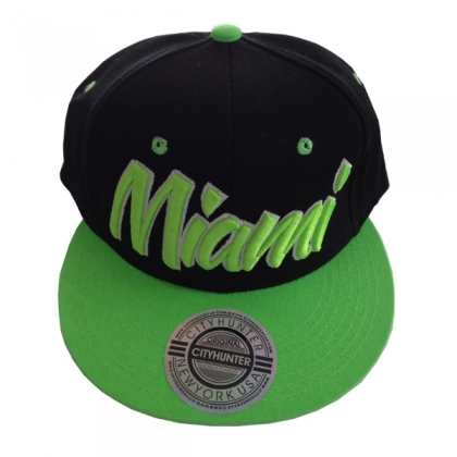 Casquette Miami noire et verte
