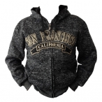 Sweat Shirt (Hoodie) à capuche San Francisco noir chiné