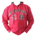 Sweat Shirt (Hoodie) à capuche San Francisco rose (zébré)