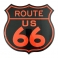 Plaque Métallique Route 66 "Logo" Noir et Orange