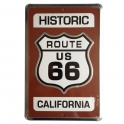 Plaque Métallique Route 66 "Historic" marron