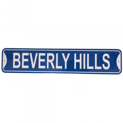 Plaque Métallique "61 cms" Beverly Hills bleue