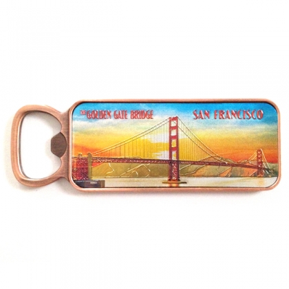 Magnet Décapsuleur San Francisco "Golden Gate Bridge" métal illustré