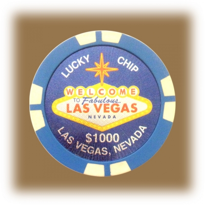 Jeton de casino aimanté Las Vegas $1.000 bleu