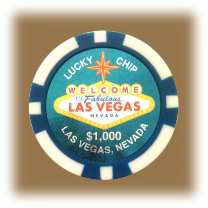 Jeton de casino aimanté Las Vegas $1.000 turquoise