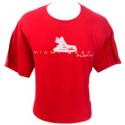 T-Shirt Miami Beach rouge bordeaux T-Shirt Miami Beach rouge bordeaux