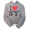 Sweat Shirt (Hoodie) à capuche "I Love New York" gris
