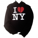 Sweat Shirt (Hoodie) à capuche "I Love New York" noir