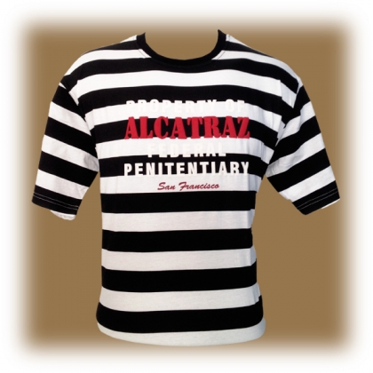 T-Shirt Alcatraz rayé noir et blanc