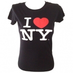 T-Shirt femme col rond "I Love New York" noir