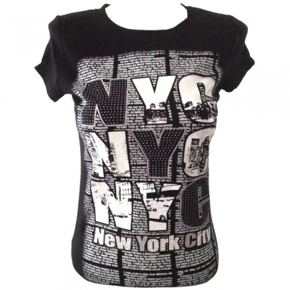 T-Shirt femme "NYC" noir