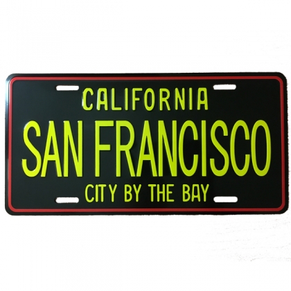 Plaque Métallique San Francisco noire
