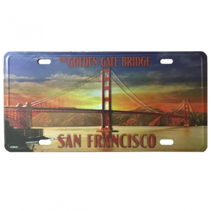 Plaque Métallique San Francisco Golden Gate Bridge