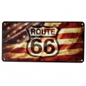 Petite Plaque Métallique Route 66 "US Highway"