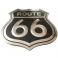 Plaque Métallique Route 66 "Logo" Noire et Jaune