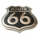 Plaque Métallique Route 66 "Logo" Noire et Jaune