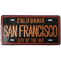 Magnet San Francisco Plaque Immatriculation noir et jaune