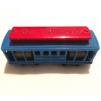 Magnet San Francisco "Cable Car" métal bleu et rouge