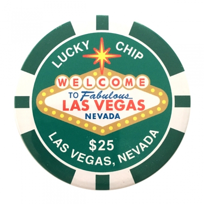 Magnet Jeton Géant Las Vegas $25 vert