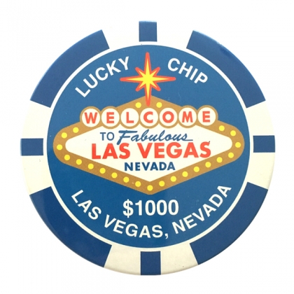 Magnet Jeton Géant Las Vegas $1.000 bleu