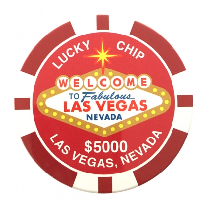 Magnet Jeton Géant Las Vegas $5.000 rouge