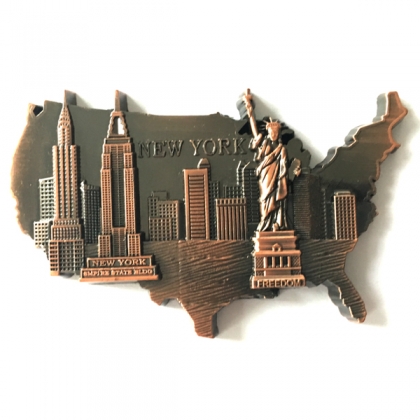 Magnet New York "USA" métal cuivre