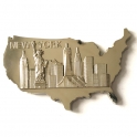 Magnet New York "USA" métal chromé