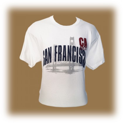 T-Shirt San Francisco "Golden Gate" blanc