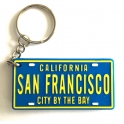 Porte Clé San Francisco "Plaque Immatriculation" plastique bleu