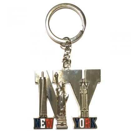 Porte Clé New York "NY" chromé