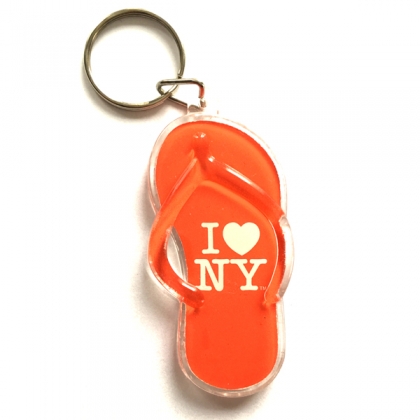 Porte Clé New York Tong "I Love NY" plastique rouge