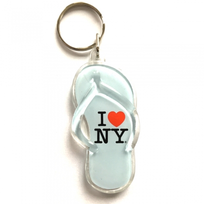 Porte Clé New York Tong "I Love NY" plastique blanc Porte Clé New York Tong "I Love NY" plastique blanc