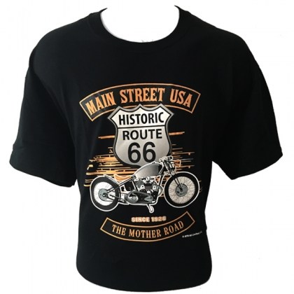 T-Shirt Route 66 "Main Street Moto" noir