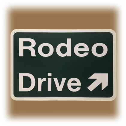 Plaque "Rodeo Drive Exit" verte