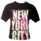 T-Shirt New York City noir et "tâches" fluo