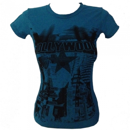 T-Shirt femme Hollywood bleu