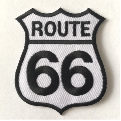 Patch Route 66 blanc/noir