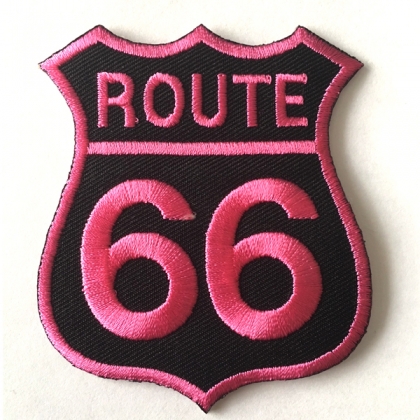 Patch Route 66 noir/rose