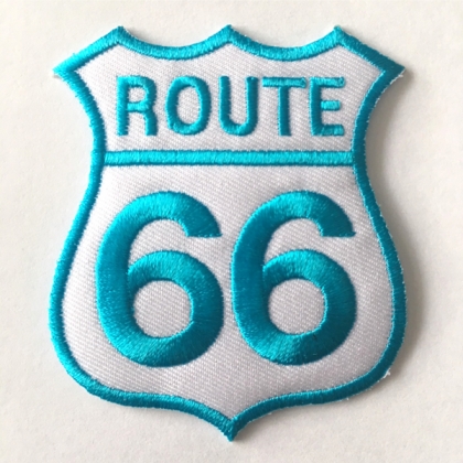 Patch Route 66 blanc/turquoise