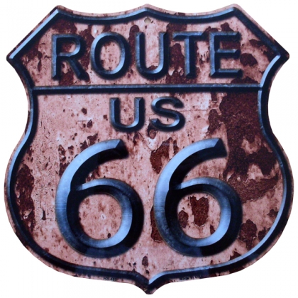 Plaque Métallique Route 66 "Logo" Rouille Plaque Métallique Route 66 "Logo" Rouille