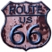 Plaque Métallique Route 66 "Logo" Rouille