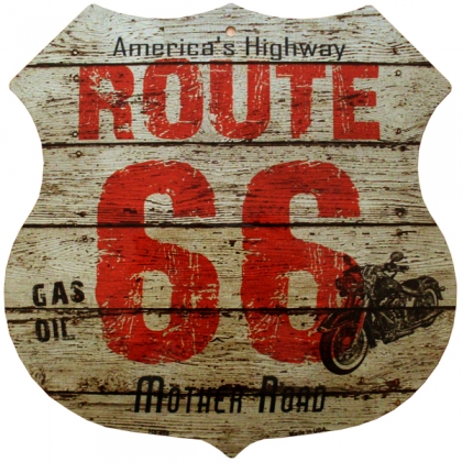 Plaque Métallique Route 66 "Logo" Harley