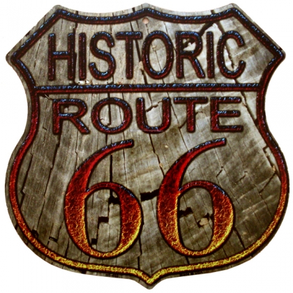 Plaque Métallique Route 66 "Logo" Fire