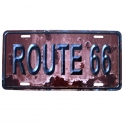 Plaque Métallique Route 66 "Rouille"