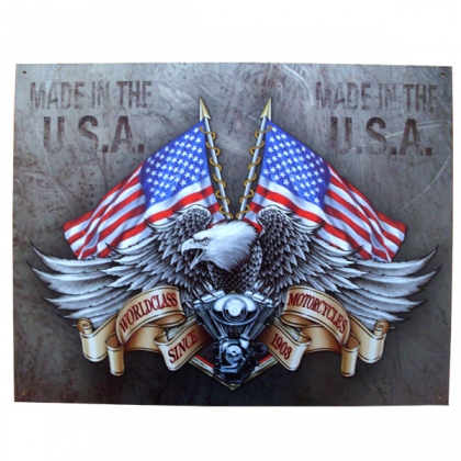 Grande Plaque Métallique USA "Eagle"
