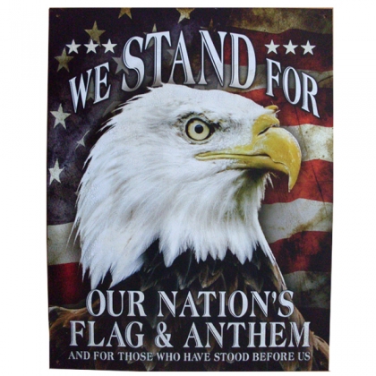 Grande Plaque Métallique USA "Eagle Stand"