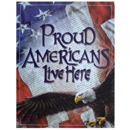 Grande Plaque Métallique USA "Eagle Proud"