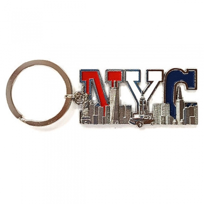 Porte Clé New York "NYC" rouge blanc bleu Porte Clé New York "NYC" rouge blanc bleu