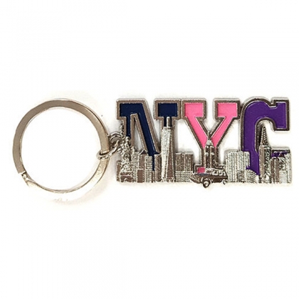 Porte Clé New York "NYC" bleu rose violet Porte Clé New York "NYC" bleu rose violet