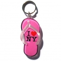Porte Clé New York Tong "I Love NY" plastique rose